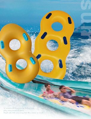 Yellow Double Inflatable Swimming Ring Pool Float For Adults Water Park Game Play