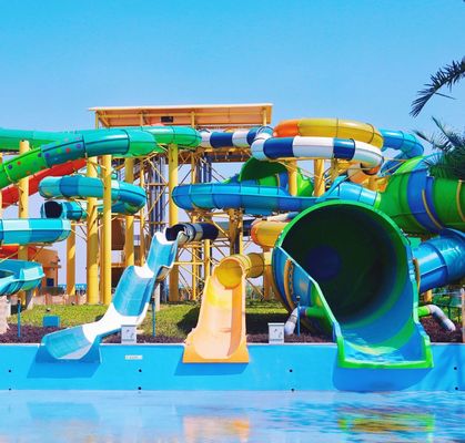 Adults Fiberglass Huge Water Slide Water Aqua Park Amusement Games Rides