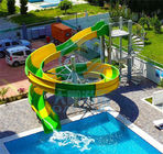 3 Meters High Open Body Slide, Green And Yellow Swimming Pool Slide