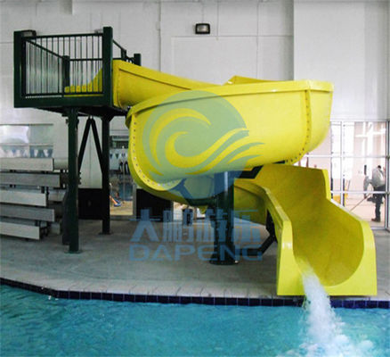 Good price Yellow Open Spiral Swimming Pool Slide 2.2m High Fiberglass Customized online