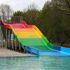 Children Rainbow Color Fiberglass Family Wide Slide For Aqua Park