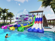 Commercial FRP Swimming Pool Water Slide Combo 7m Height For All Ages