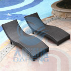 Aluminum Frame Swimming Pool Accessories PE Rattan Lounge Chair 190cm Length
