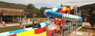 Spiral Enclosed Water Slide Rainbow Racing Pool Slide With Led Light Effect