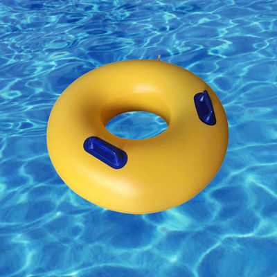 Good price OEM Aqua Park Double Tube Yellow Plastic Inflatable Swimming Floating Rings With Handle For Children online