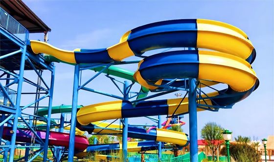 Good price 4 Riders Fiberglass Water Park Slide Outdoor Amusement Water Park Games Rides online