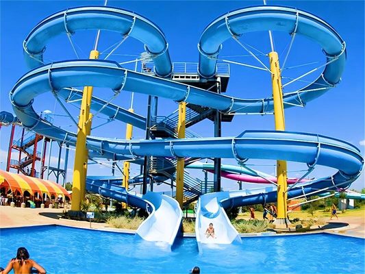 Good price Hold Up 300kg Fiberglass Water Slides Outdoor Commercial Playground Games Ride online