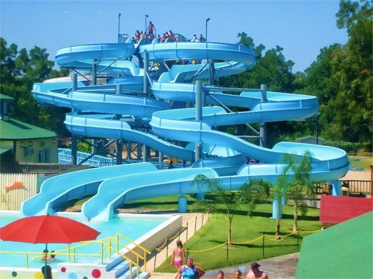 Good price 18.5Kw / Hour Fiberglass Water Slide Amusement Park Swimming Pool Equipment online