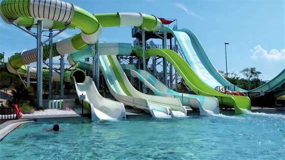Good price OEM Fiberglass Swimming Pool Slide Outside Water Amusement Parks Play Sets Ride online