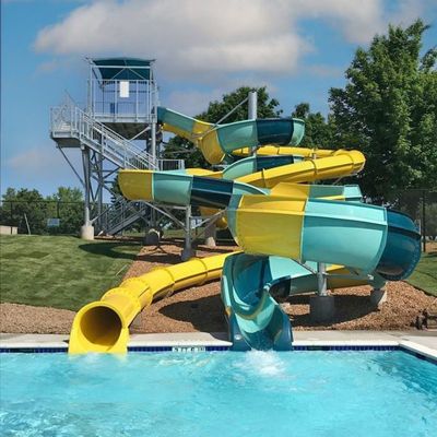 Good price 8m Width Water Park Slide Trade Commercial Fiberglass Slides For Private Pools online