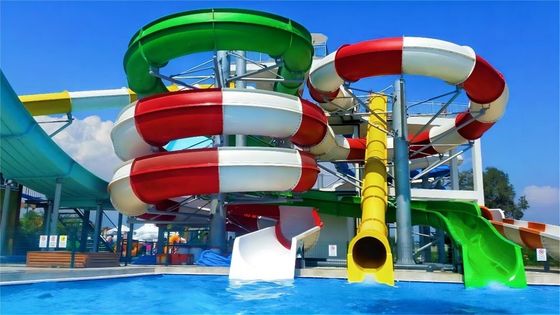 Good price 12mm Thickness fiber glass pool slide Water Theme Park Equipment Set online