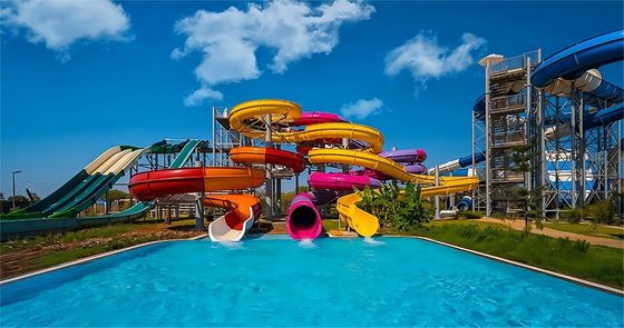 Good price 7m Width Private Pool Water Slides Children Amusement Park Games Amuse Ride online