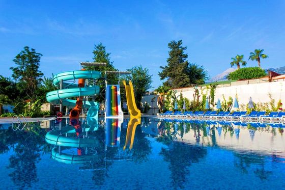 Good price 5-12 M Width Swimming Pool Games Water Park Slide For Adults  18.5Kw Power online