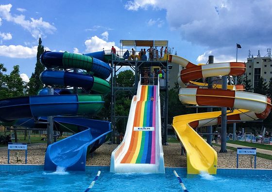 Good price Outdoor Water House Swimming Pool Amusement Rides Sport Fiberglass Slide For Kids online