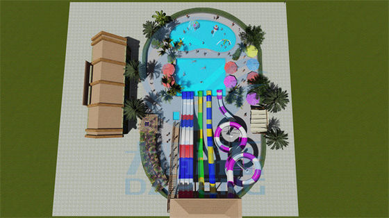 Good price Water Park Play Equipment Set With Aqua Fiberglass Water Slide For Kids online