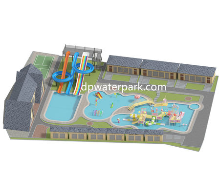 Good price Hotel Aqua Park Design Fiberglass Water Play Equipment  Customized Resort Water Park Slides With Kids Play House online