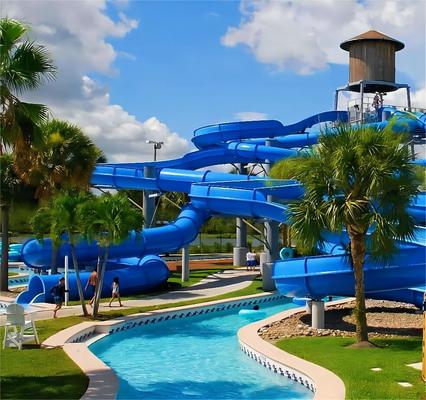 Good price Commercial Fiberglass Water Park Slide with 6-8mm Thickness and Over 10 Years Service Life Ending with Pool online