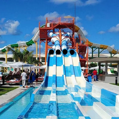 Good price Outdoor Fiberglass Water Park Slide with 6-8mm Thickness Customized Size and Over 10 Years Service Life online