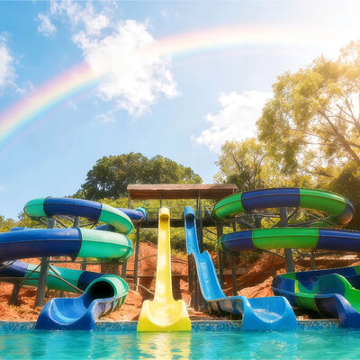 Good price Open Spiral Water Slide Combination Fiberglass Rides Game Use For Outdoor Family Swimming Pool Aqua Park Customized 2D Design online