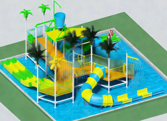 Good price Commercial 12x12M Water Playground Fiberglass Plastic Galvanized Steel Suitable For Hotels Water Parks All Age online
