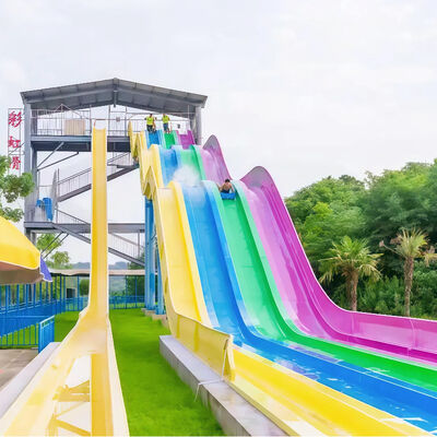 Good price 4 Lane Racing Rainbow Slide Fiberglass Adult Customized Water Park Equipment for Commercial Amusement Parks Sale online