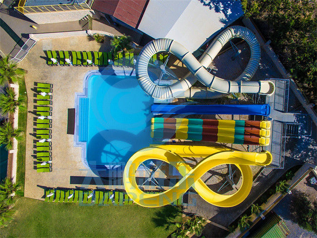 Hotel 6m Swimming Pool Water Slide Set Static Proof Fiberglass ...