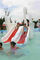 Swan Kids Water Slide Fiberglass Pool Slide Splash Pad Customized