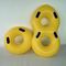 OEM Aqua Park Double Tube Yellow Plastic Inflatable Swimming Floating Rings With Handle For Children