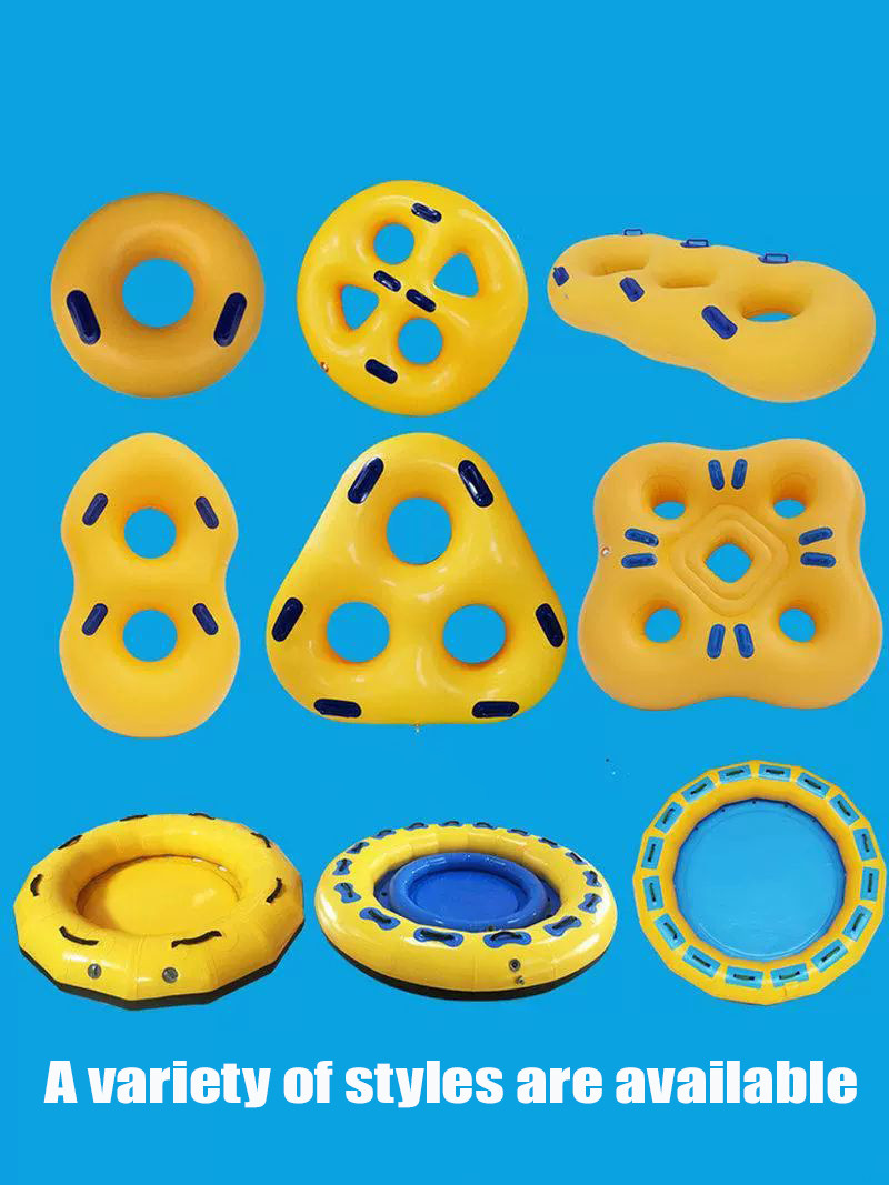 Aqua Theme Park Slide Swim Ring Inflatable With Handle For Water Game Play