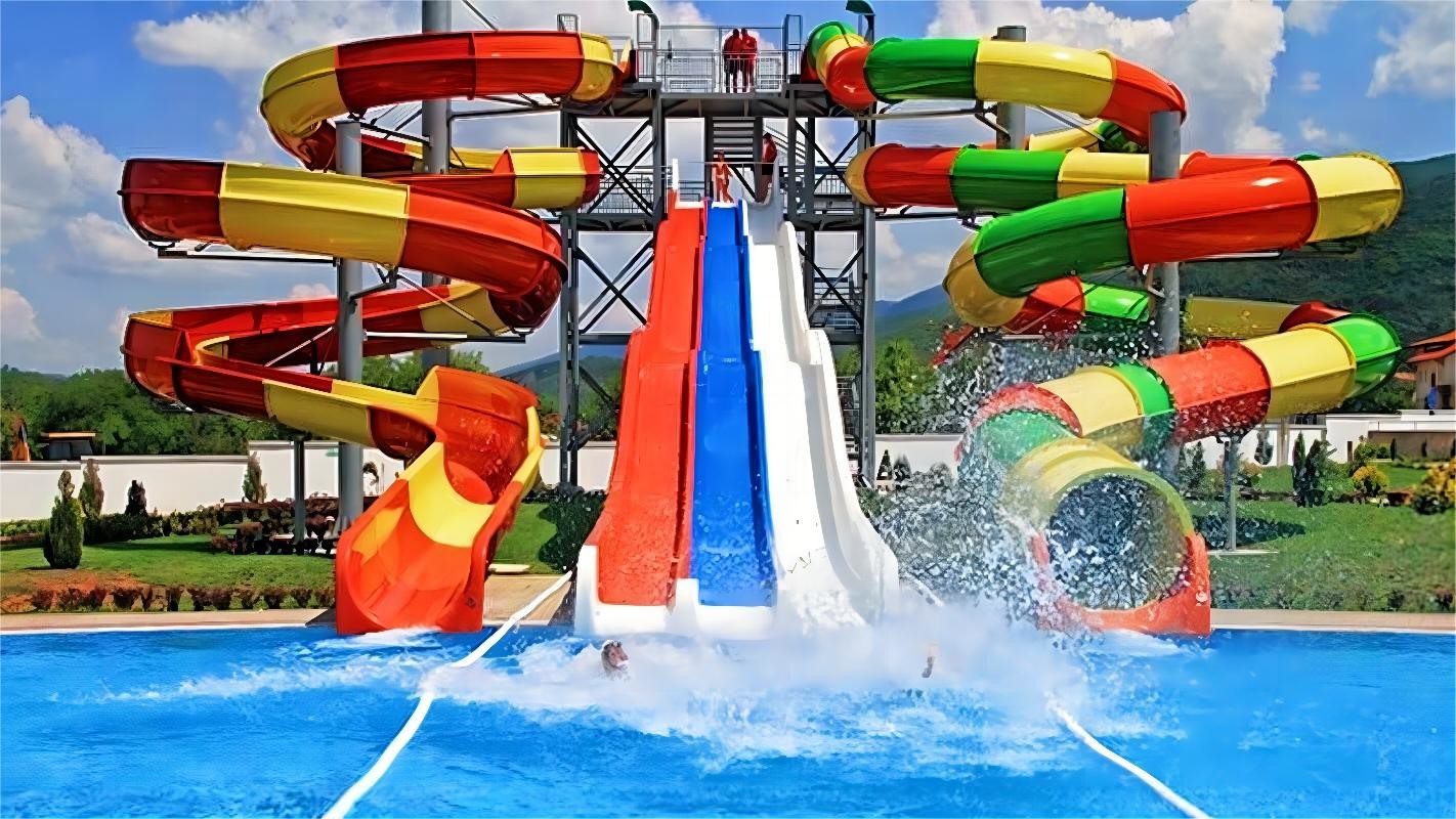 Simple Water Rides 220m3/h Amusement Small Water Slide Children Water Park Rides
