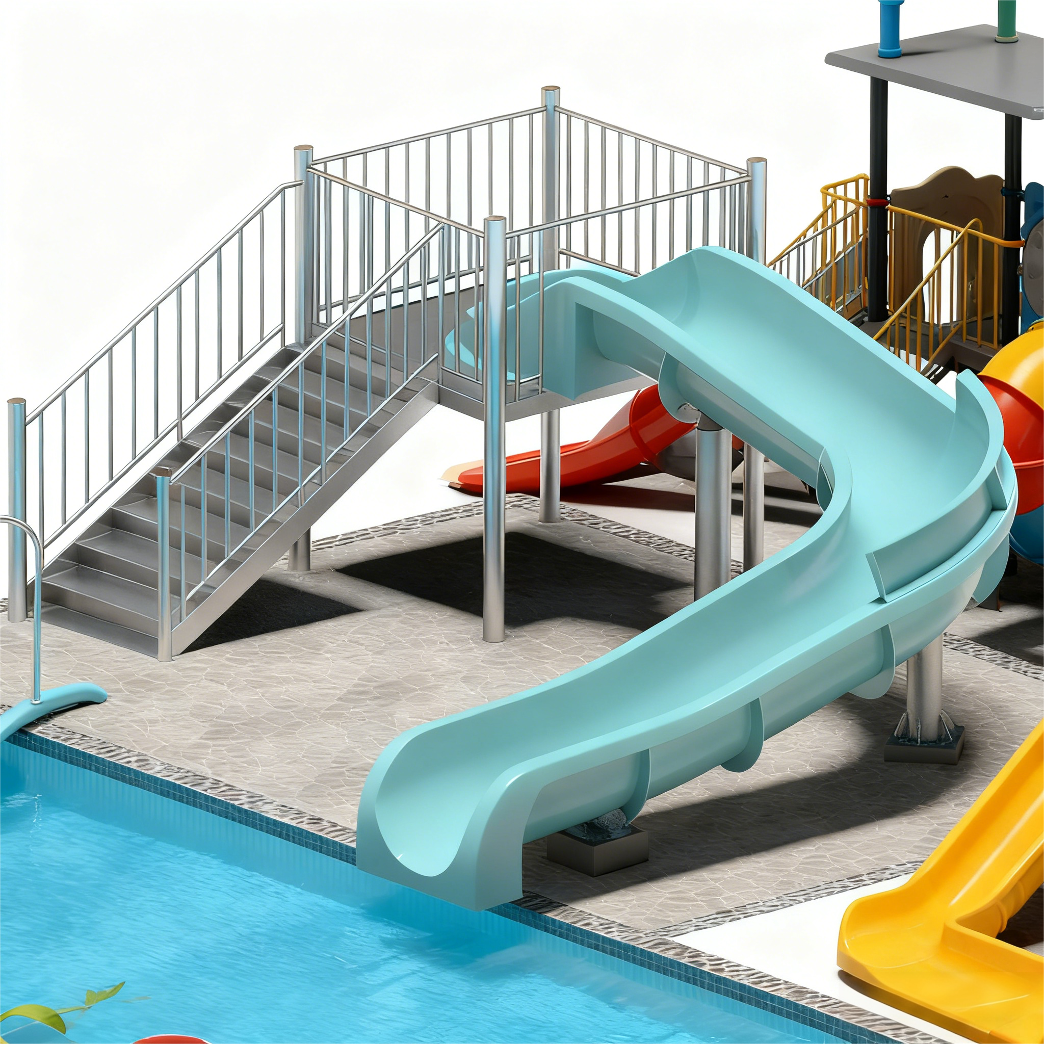 1.4m Fiberglass Pool Slide for Water Parks & Resorts