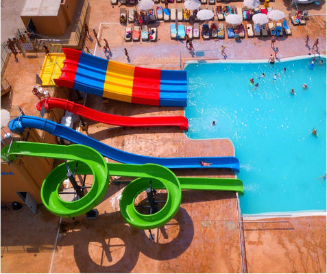 Fiberglass Swimming Pool Slide Combo Suitable For Water Park, Hotel, Resort