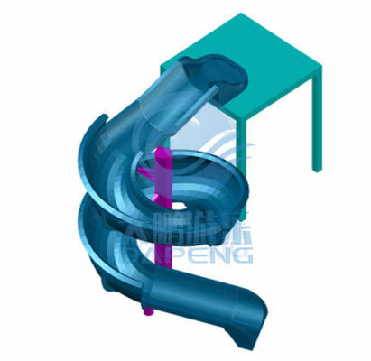 Good price OEM 3.3 Meters Fiberglass Water Park Swimming Pool Slide - Blue online