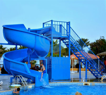 3.3 Meters Fiberglass Water Park Swimming Pool Slide - Blue
