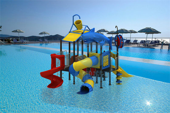 Custom Playground Water Slide Pool LLDPE Metal Water Slide Fade Resistant
