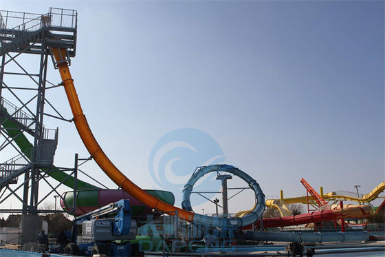 17m Height Aqualoop Water Slide Customized FRP Giant Water Slide For Adults