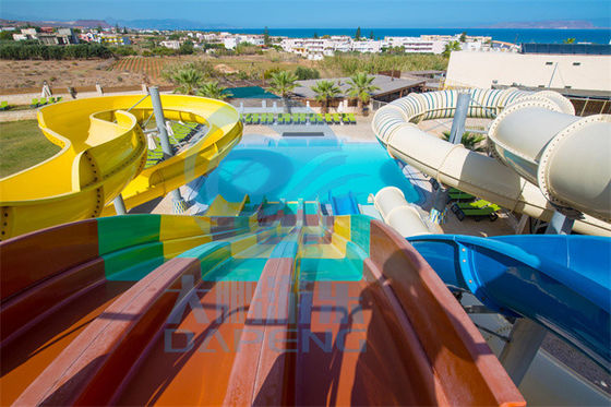 Hotel 6m Swimming Pool Water Slide Set Static Proof Fiberglass Customized Color