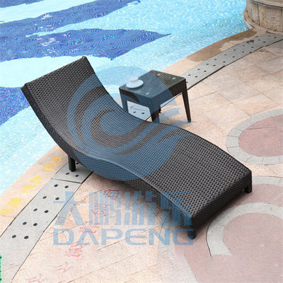 Aluminum Frame Swimming Pool Accessories PE Rattan Lounge Chair 190cm Length