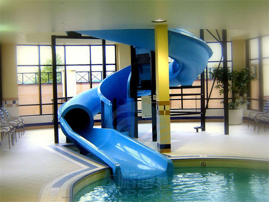 Cyclone Swimming Pool Water Slide One Piece Fiberglass Blue Color For Aqua Park