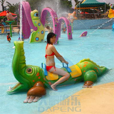 FRP Crocodile Spray Animals Water Spray Games With Seat In The Water Park