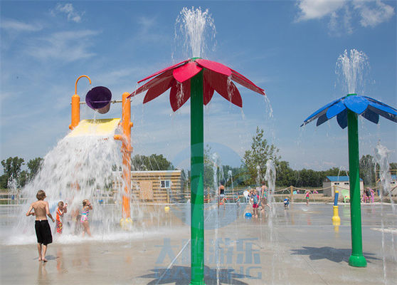 Aqua Park Water Splash Pad Colorful Flower Style Water Park Fountain 3.0m Height