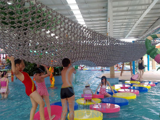Water Park Lazy River And Swimming Pool Floating Bridge With Climbing Net