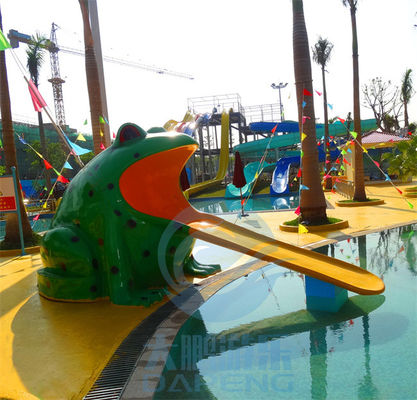 Fiberglass Water Park Splash Pad Frog Small Swimming Pool Slide For Children