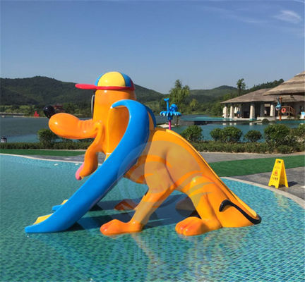 Double Flume Mini Pool Slide Fiberglass Children Swimming Pool Dog Slide Anti UV