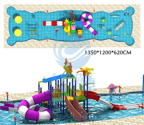 Hotel Kids Swimming Pool Anti Static With Water Slide ROHS TUV SGS Certified