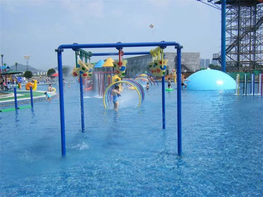 Amusement Park Rain Splash Pad Dump Bucket Fiberglass 9 In 1 Customized