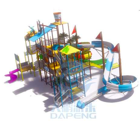 Residential Playground Water Slide Aqua Park Fiberglass Water House For Children