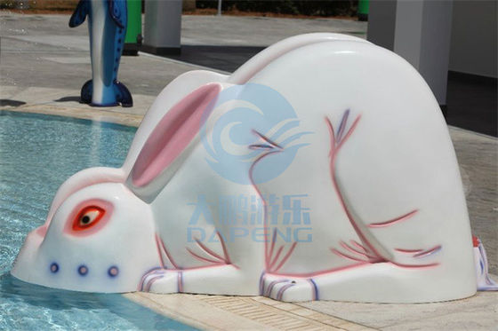 Animal Fiberglass Pool Water Slide 1.1m Height Rabbit Water Slide For Small Pool