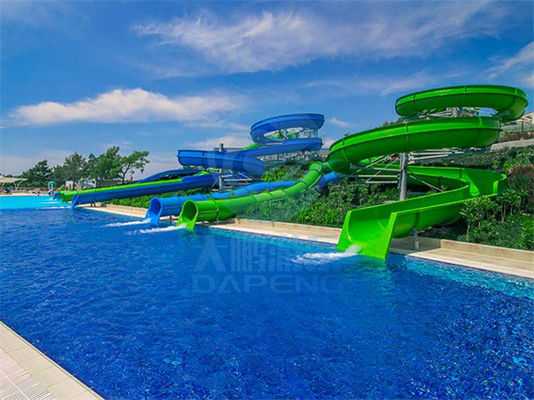 Resort Beach FRP Hill Water Slide Cluster Customized Big Water Slide For Adults