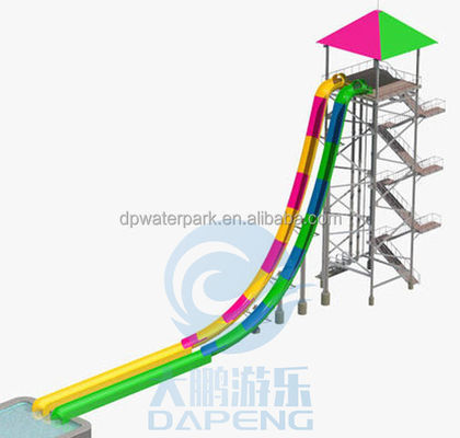 Adult Kamikaze Water Slide 12M Anti UV Fiberglass Water Theme Park Rides